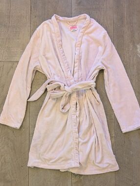 Kate Spade NY Light Pink Plush Velour Robe Tie-Waist XS/S Cozy